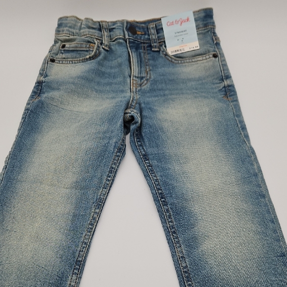 Cat & Jack Kid's Faded Blue Straight Jeans Adjustable Waist Size 6 - Picture 3 of 7